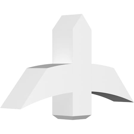 Ekena Millwork Bellingham Architectural Grade PVC Gable Bracket, 36"W x 19 1/2"H x 6"D x 6"F, 13/12 Pitch GBP036X20X0606BEL00